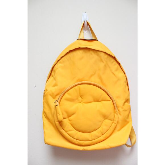 Anya Hindmarch Yellow Smiley Happy Winking Face Chubby Small Nylon Backpack - Picture 1 of 8
